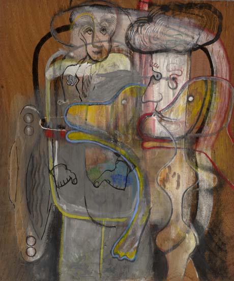 Painting: 'Couple With Two Dogs and A Car'