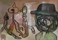 Painting 'Falling Out of Line'